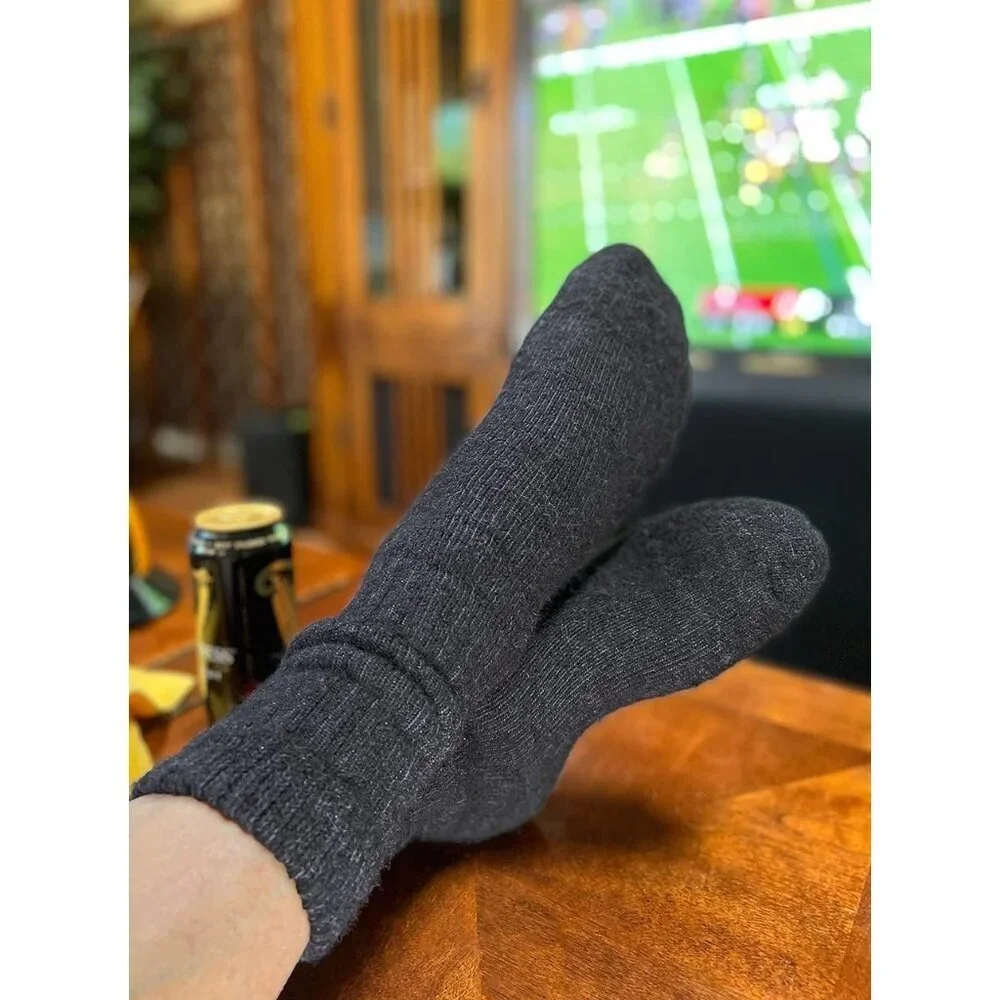 Unisex Black Heather 47 % Alpaca Wool 38%  Toasty Toes  Ultimate Alpaca Socks
